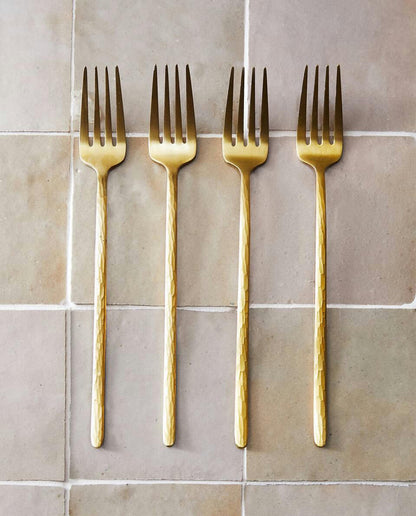 BOX 4 FORKS WITH HAMMERED HANDLE