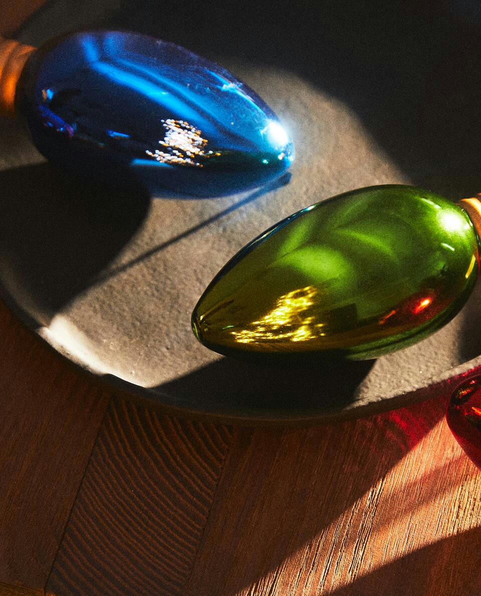 GLASS LIGHT BULB CHRISTMAS DECORATION