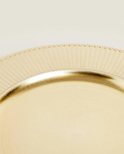 GOLD STRIPED CHRISTMAS SERVICE PLATE