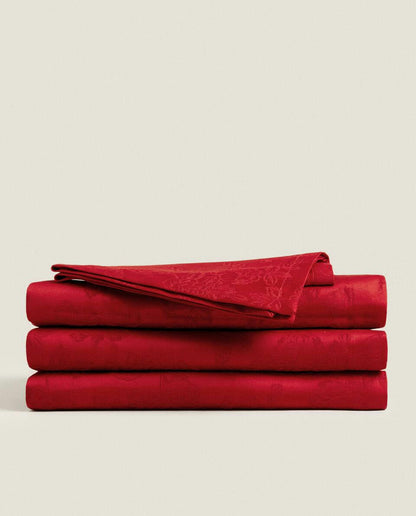 CHRISTMAS FLORAL JACQUARD TABLECLOTH