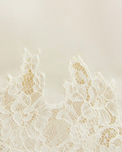 SATIN TOP WITH BLONDE LACE