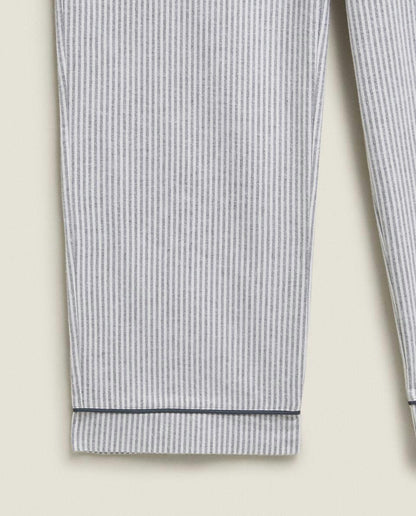 STRIPED FLANNEL PYJAMA BOTTOMS