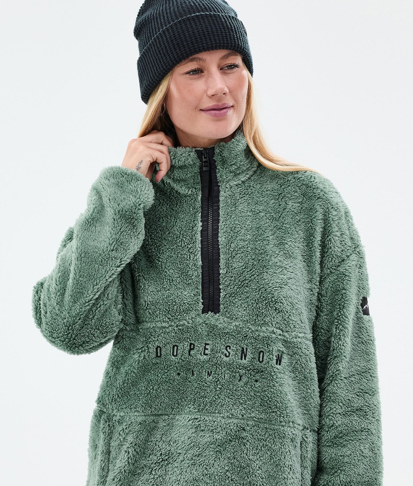 Fleece Sweater For Women Faded Green