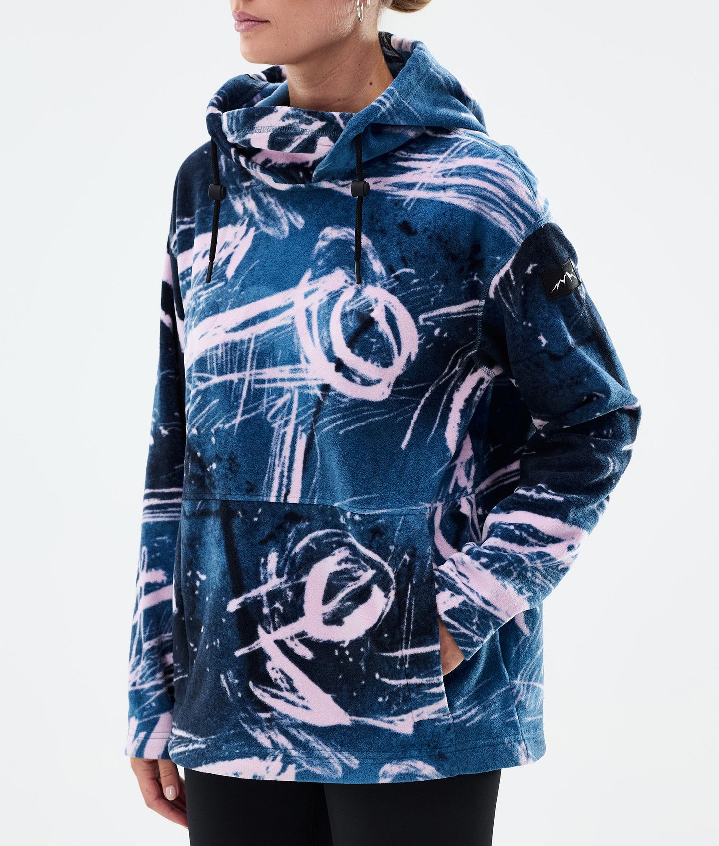 Fleece Hoodie For Women Carvings Pink