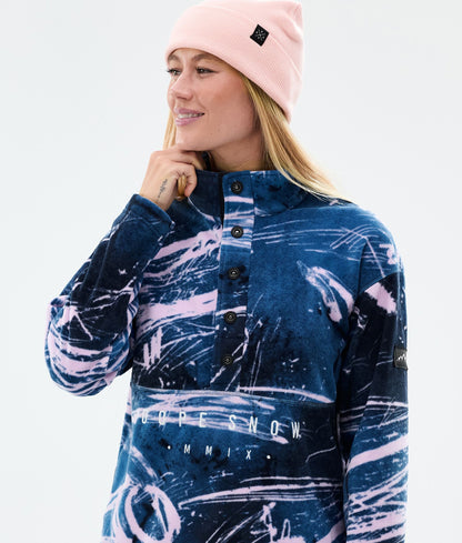 Fleece Sweater For Women Carvings Pink