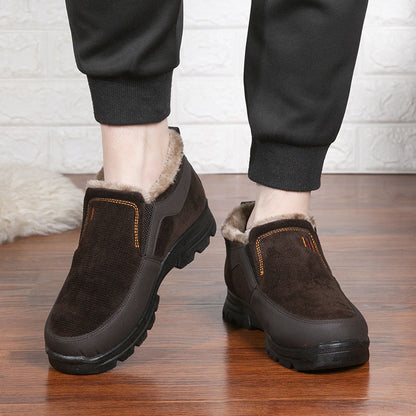 (Limited Time Discount 49% off) Men's Comfortable Lightweight Arch Support Winter Wool Shoes Waterproof Non-slip Warm Snow Shoes