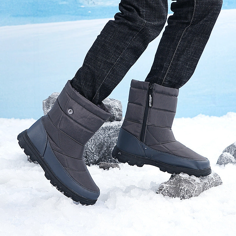 (Limited Time 70% Discount Event) Men's 2024 Winter New Style WarmWaterproof Non-Slip Puncture-Resistant One-Step Snow Boots Orthopedic Ankle Support Wide Toe Arch Support Hiking Boots