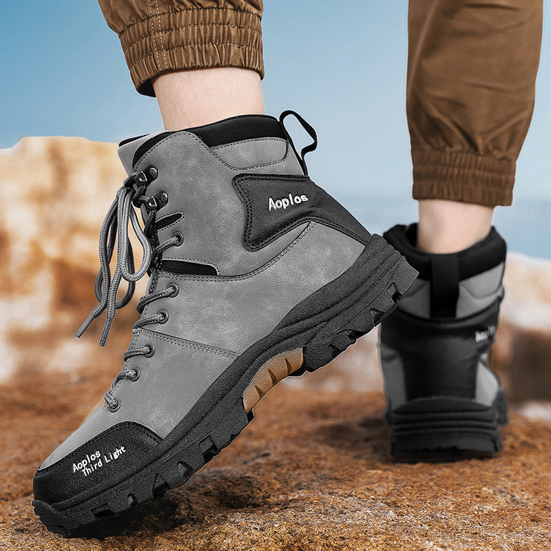 (⏰Limited Time 70% Off Event) Men's Waterproof Non-slip Anti-puncture Hiking Boots Ankle Support Wide Toe Arch Support Orthopedic Work Boots